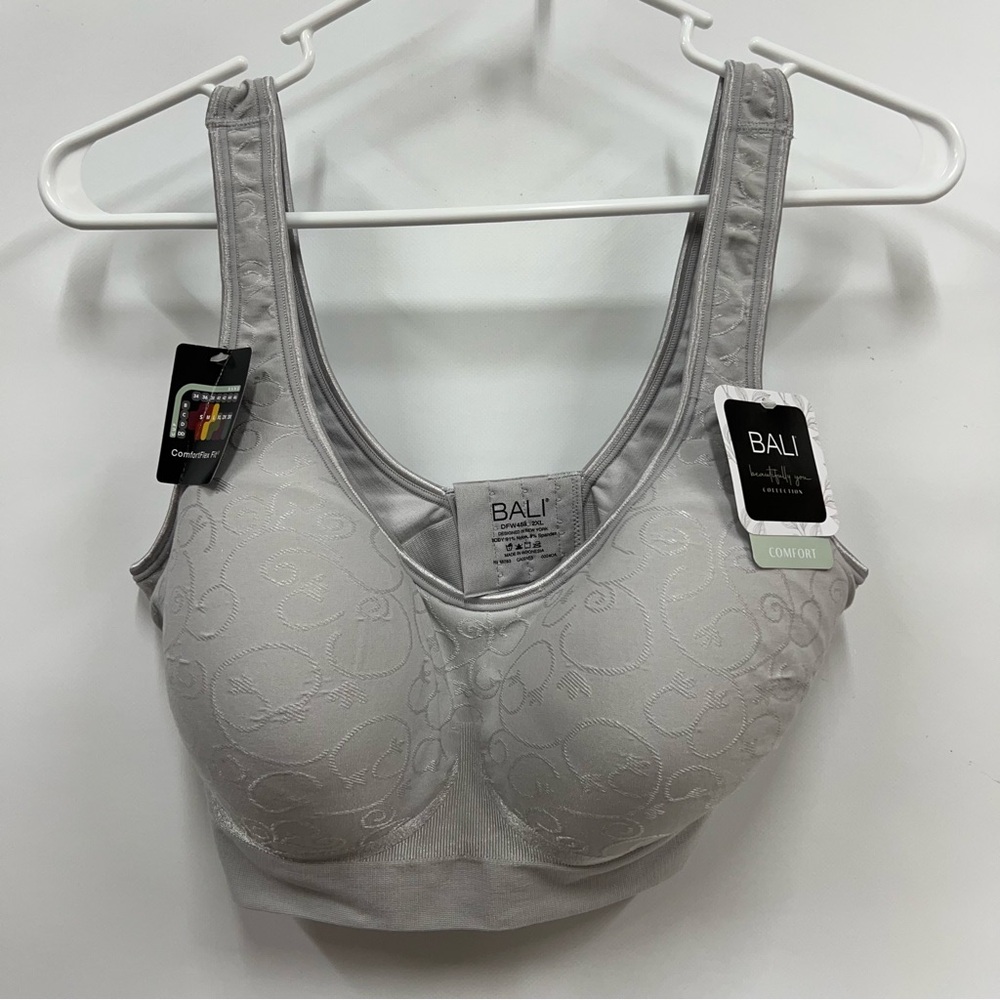 NWT Bali Women's 2xl Gray Comfortflex fit Bra